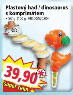Norma Plastový had / dinosaurus s komprimátem nabídka