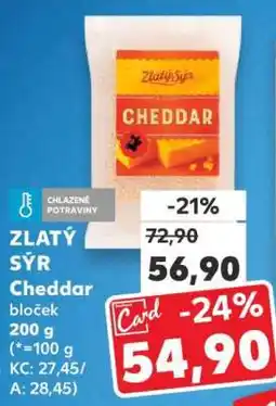 Kaufland ZLATÝ SÝR Cheddar bloček 200 g nabídka