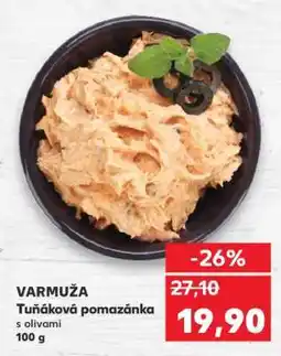 Kaufland VARMUŽA Tuňáková pomazánka s olivami nabídka