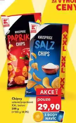 Kaufland Chipsy solené/paprikové XXL balení nabídka