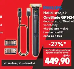 Kaufland PHILIPS Holicí strojek OneBlade QP1424 nabídka