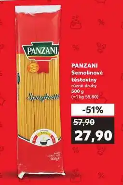Kaufland Panzani semolinové těstoviny nabídka
