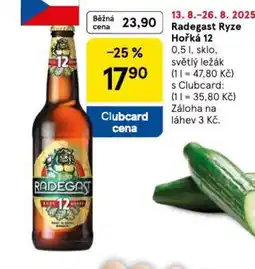 Tesco Radegast Ryze Hořká 12 nabídka