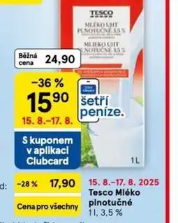 Tesco Tesco Mléko plnotučné nabídka