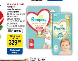 Tesco Pampers dětské plenky nabídka