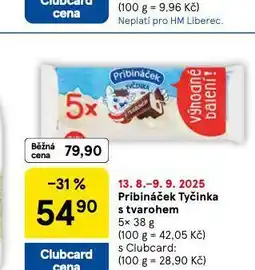 Tesco Pribináček tyčinka s tvarohem nabídka