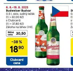 Tesco Pivo budweiser budvar original nabídka