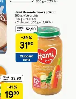 Tesco Hami masozeleninový příkrm nabídka