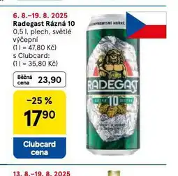 Tesco Pivo radegast rázná 10 nabídka