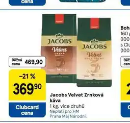 Tesco Jacobs velvet zrnková káva nabídka