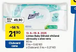 Tesco Linteo baby dětské vlhčené ubrousky nabídka