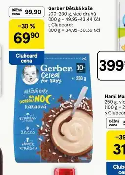 Tesco Gerber dětská kaše nabídka