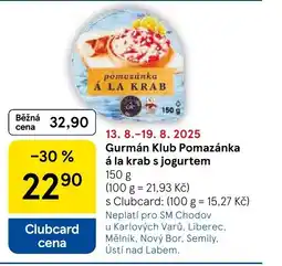 Tesco Gurmán Klub Pomazánka á la krab s jogurtem nabídka