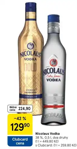 Tesco Nicolaus Vodka nabídka