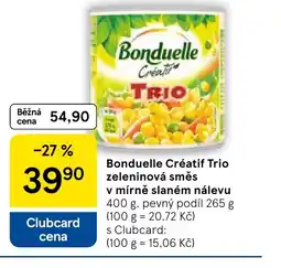 Tesco Bonduelle Créatif Trio zeleninová směs v mírně slaném nálevu nabídka