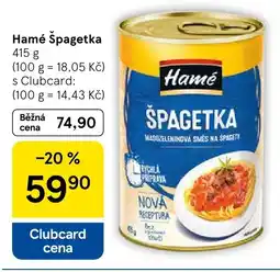 Tesco Hamé Špagetka nabídka