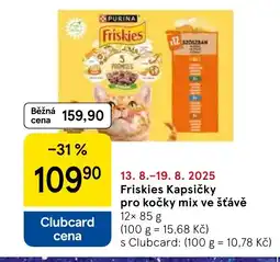 Tesco Friskies Kapsičky pro kočky mix ve šťávě nabídka