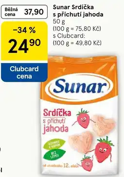 Tesco Sunar Srdíčka s příchutí jahoda nabídka
