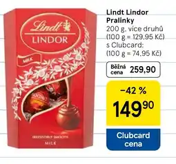 Tesco Lindt Lindor Pralinky nabídka