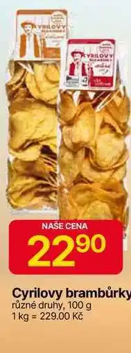 Hruška Cyrilovy brambůrky různé druhy, 100 g nabídka