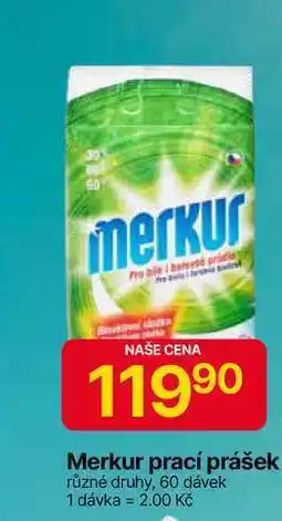 Hruška Merkur prací prášek různé druhy, 60 dávek nabídka