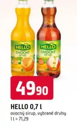Trefa HELLO ovocný sirup nabídka