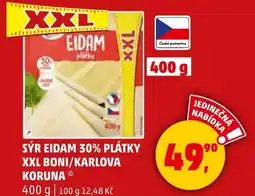 Penny Market Sýr eidam 30% plátky xxl boni/karlova koruna nabídka