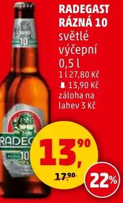 Penny Market RADEGAST RÁZNÁ 10 světlé výčepní nabídka