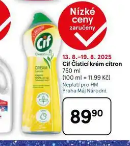 Tesco Cif čistící krém citron nabídka