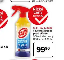 Tesco Savo dezinfekce proti plísním nabídka
