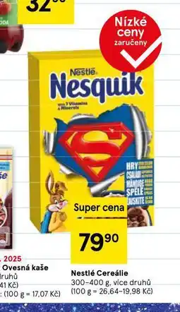 Tesco Nestlé cereálie nabídka