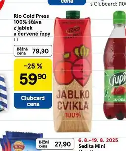 Tesco Rio cold press 100% šťáva z jablek a červené řepy nabídka
