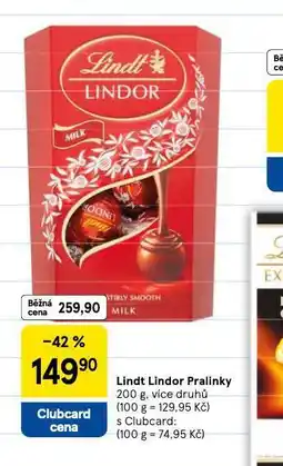 Tesco Lindt lindor pralinky nabídka