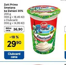 Tesco Zott rpimo smetana ke šlehání 30% nabídka