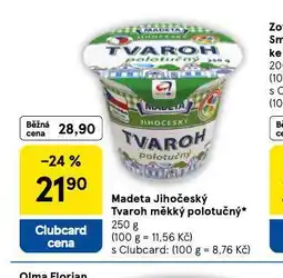 Tesco Madeta jihočeský tvaroh měkký polotučný nabídka