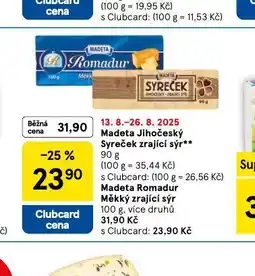 Tesco Madeta jihočeský syreček nabídka