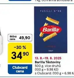 Tesco Barilla těstoviny nabídka