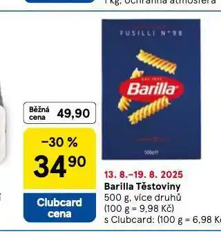 Tesco Barilla těstoviny nabídka