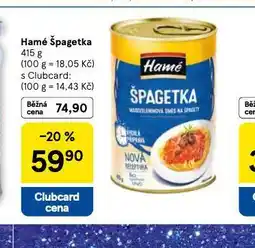 Tesco Hamé špagetka nabídka