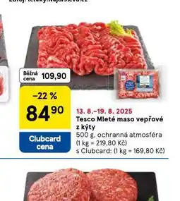 Tesco Mleté maso vepřové z kýty nabídka