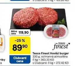Tesco Hovězí burger nabídka