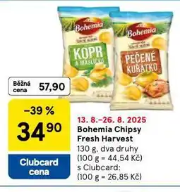 Tesco Bohemia chipsy fresh harvest nabídka