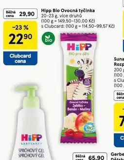 Tesco Hipp bio ovocná tyčinka nabídka