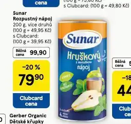 Tesco Sunar rozpustný nápoj nabídka