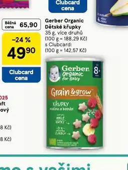 Tesco Gerber organic dětské křupky nabídka