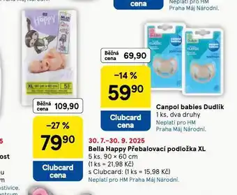 Tesco Bella happy přebalovací podložka xl nabídka