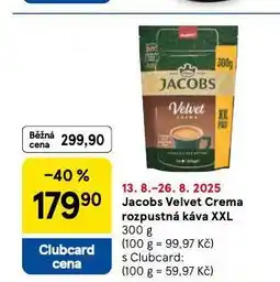 Tesco Jacobs velvet crema rozpustná káva xxl nabídka