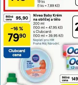 Tesco Nivea baby soft krém na obličej a tělo nabídka