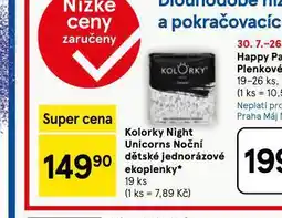 Tesco Kolorky night noční jednorázové ekolpeny nabídka