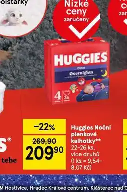 Tesco Huggies noční plenkové kalhotky nabídka